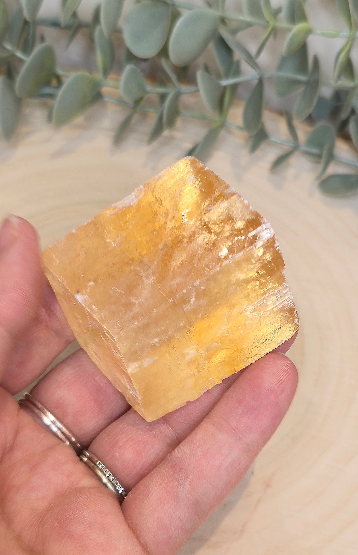 Cube de Calcite optique jaune