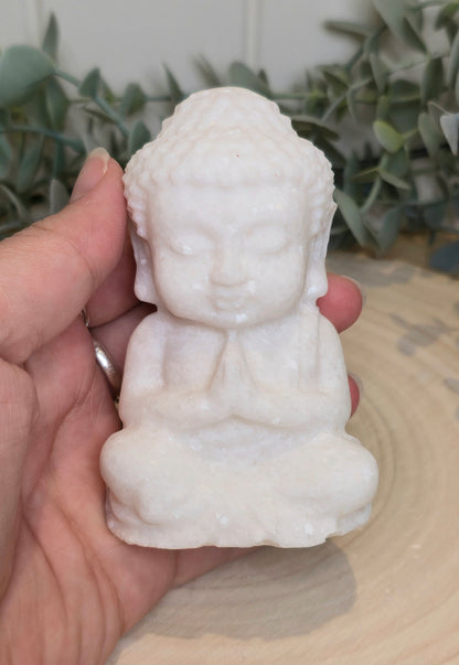 Bouddha en Jade blanc 10cm
