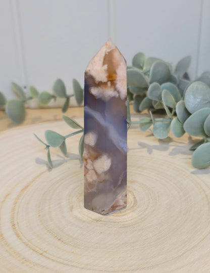 Pointe en Agate fleur bleue