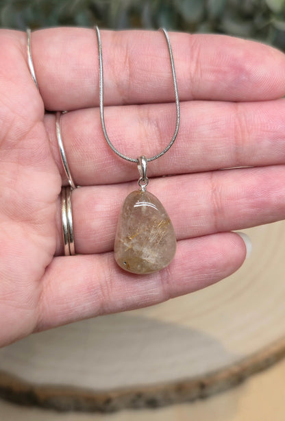Collier Quartz Rutilé barattée
