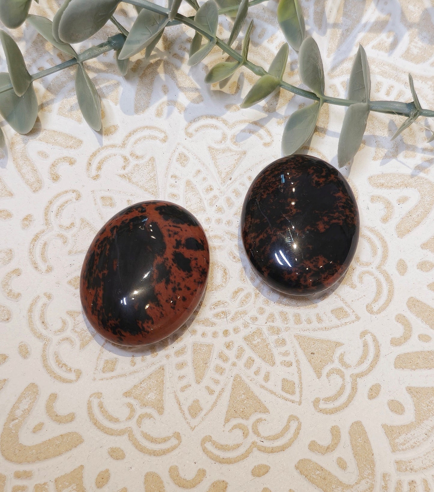 Pierre de paume Obsidienne acajou
