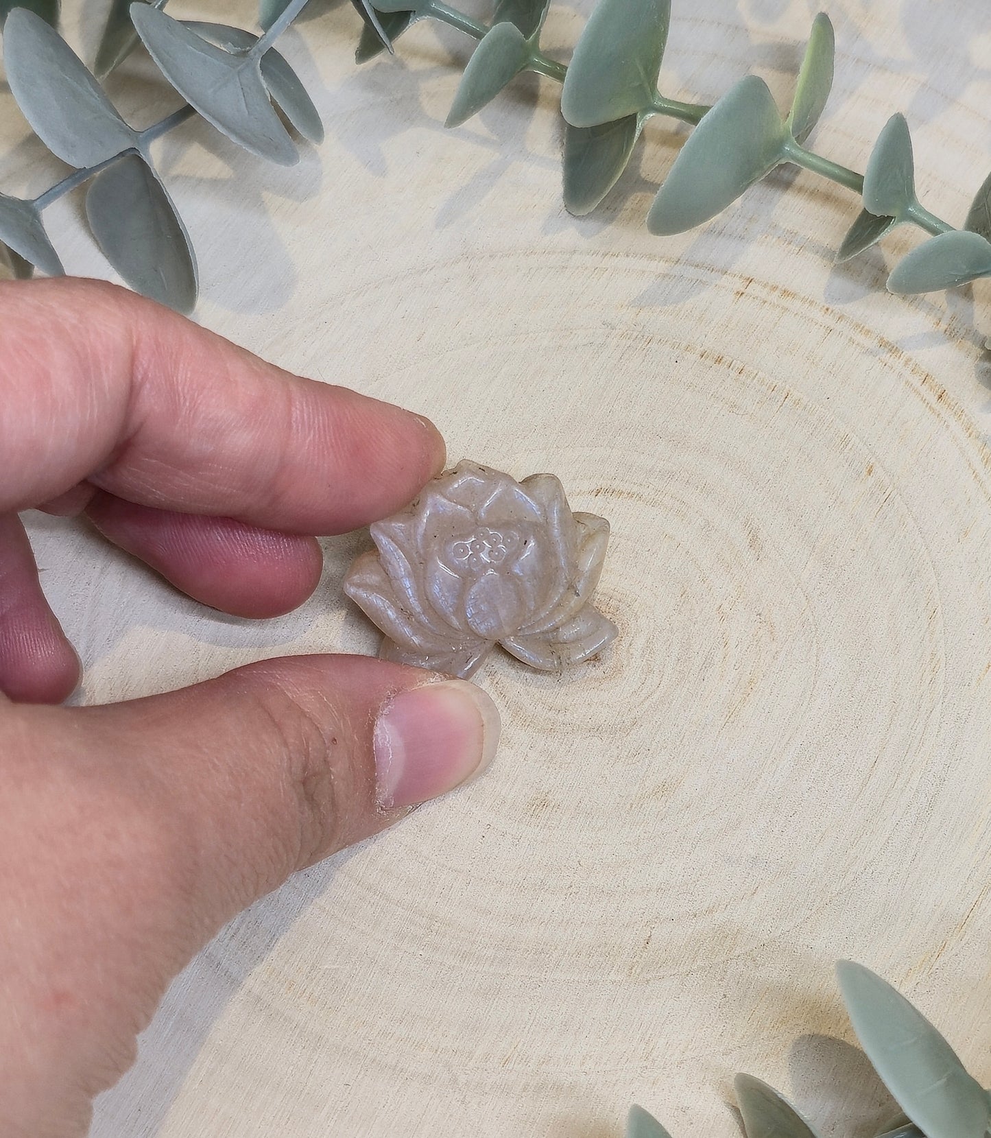 Lotus en Pierre de lune pêche