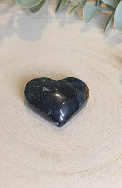 Coeur en Oeil de tigre bleu