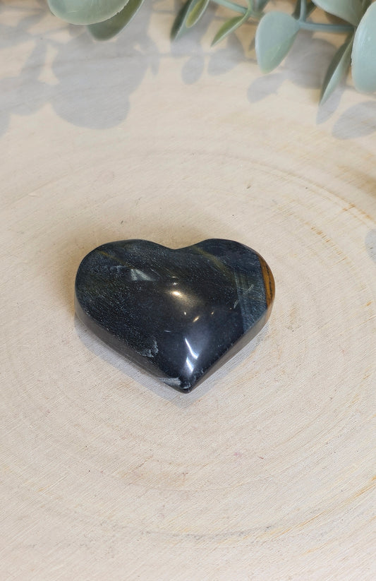 Coeur en Oeil de tigre bleu