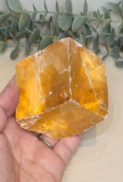 Cube de Calcite optique jaune