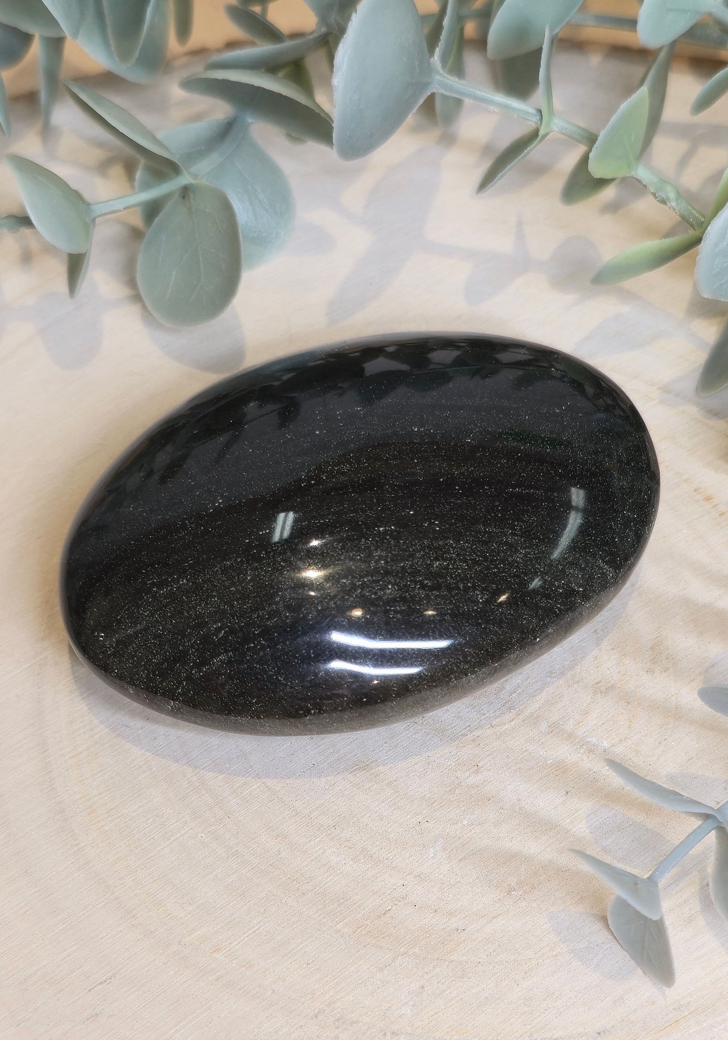 Pierre de paume Obsidienne argentée du Mexique