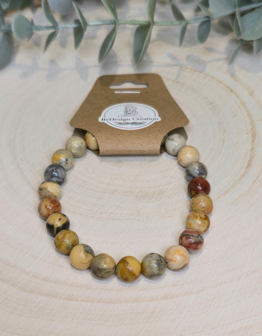 Bracelet Agate crazy lace (fou) 8mm