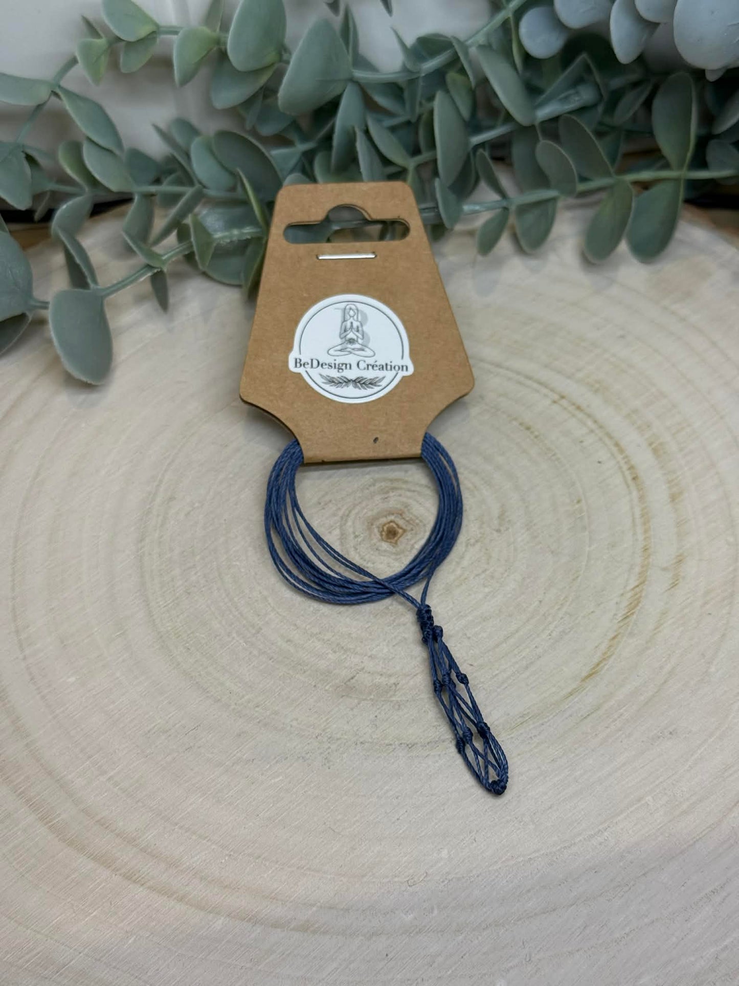 Collier porte-pierre en macramé BeDesign Création