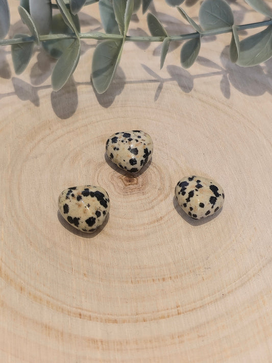 Mini Coeur en Jaspe Dalmatien