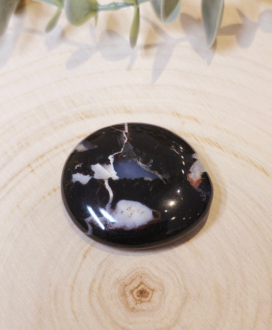 Pierre de paume mince Sardonyx noire
