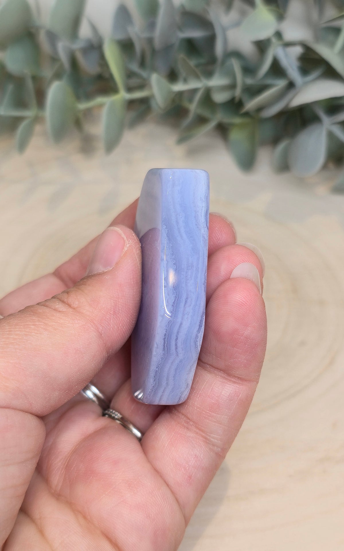 Tranche d’Agate dentelle bleue