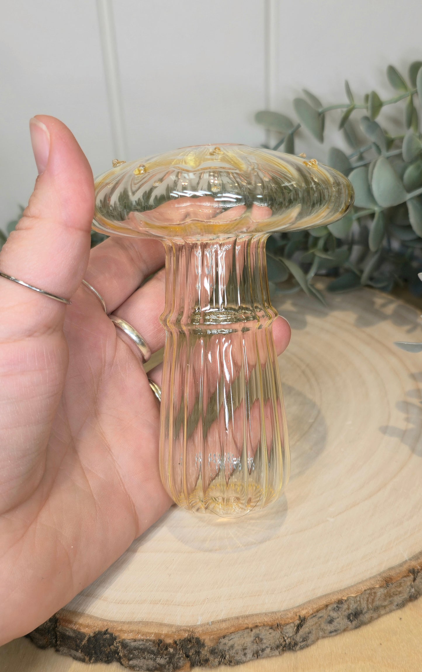 Vase champignon jaune