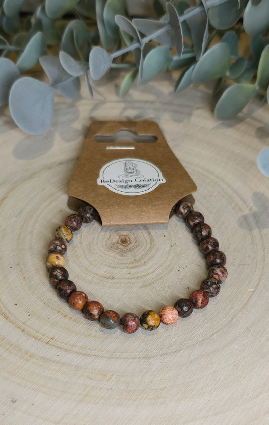 Bracelet Jaspe Léopard 6mm