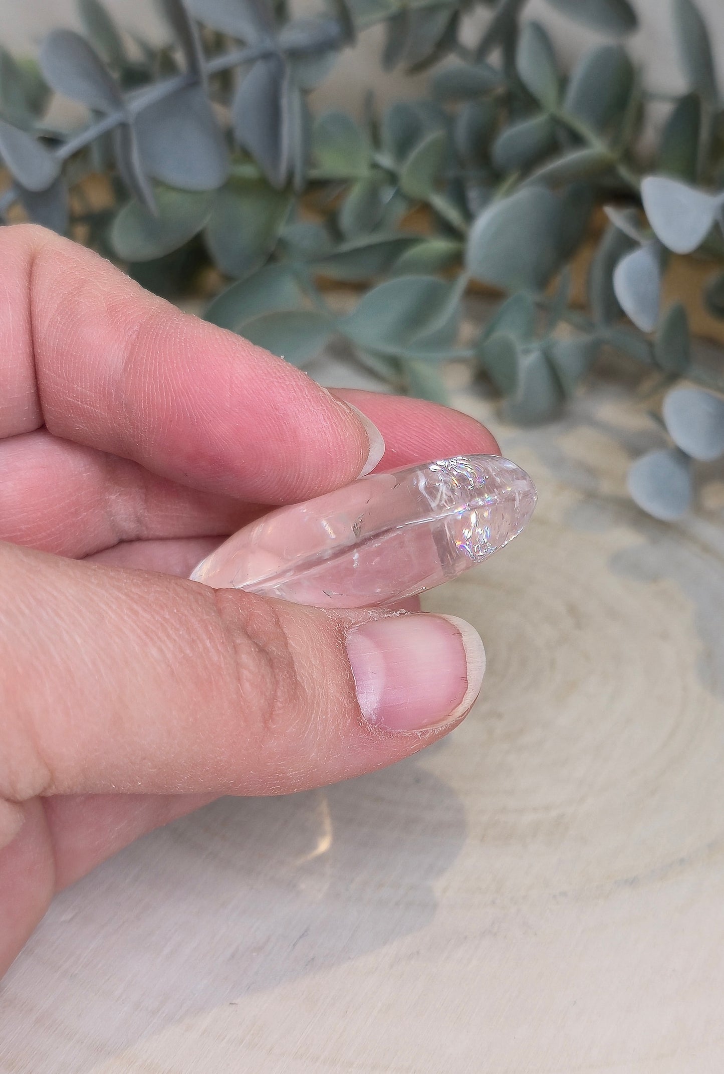 Pierre de paume en Quartz clair (extra clair)