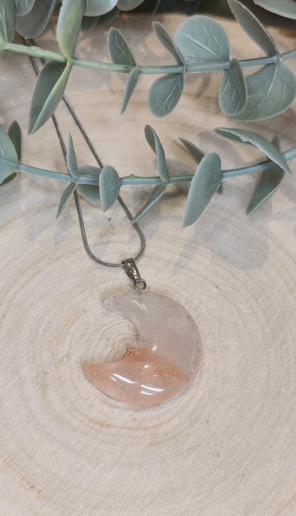 Collier Lune en Quartz feu