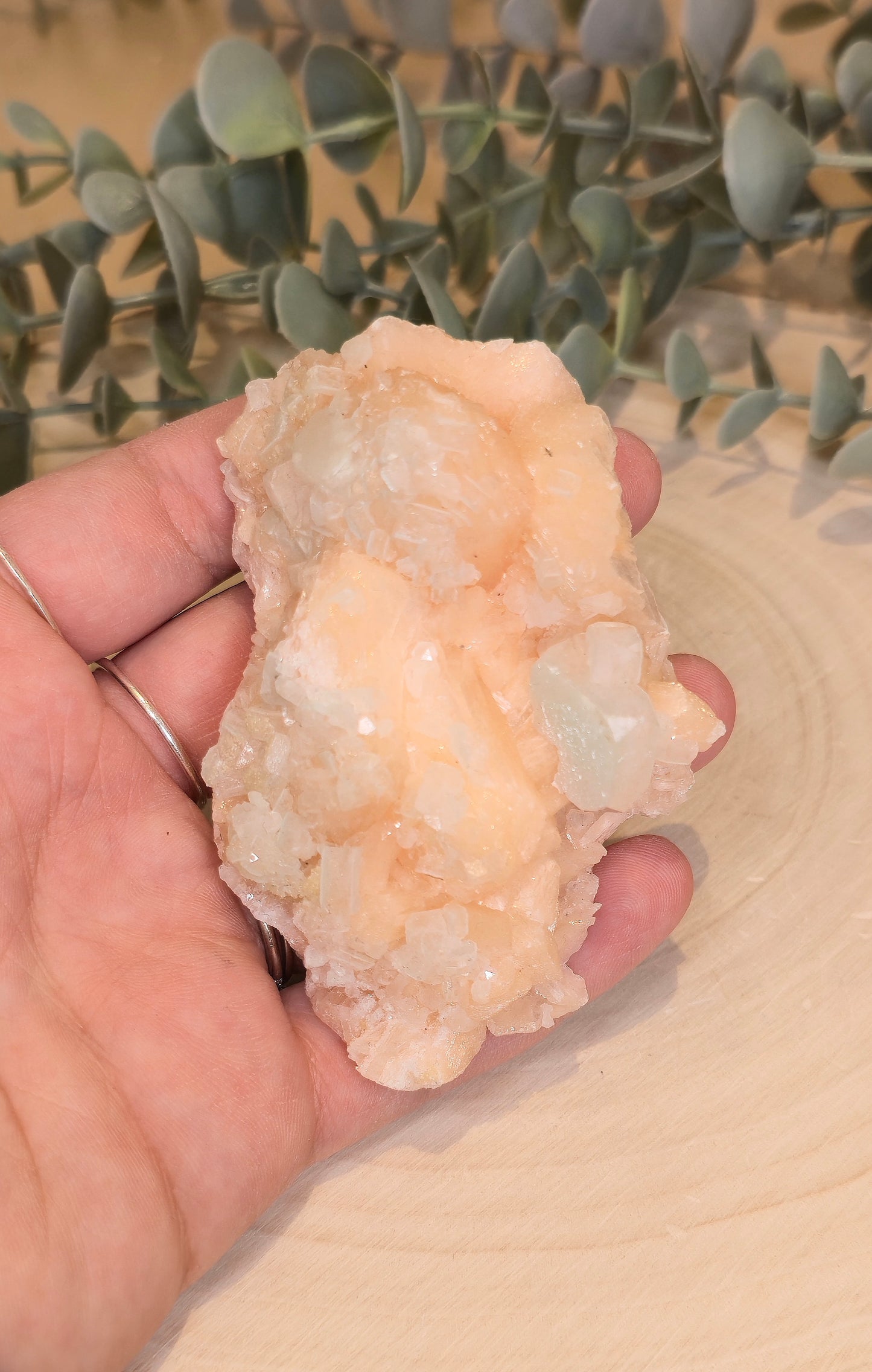 Apophyllite/Stilbite brute d’Inde