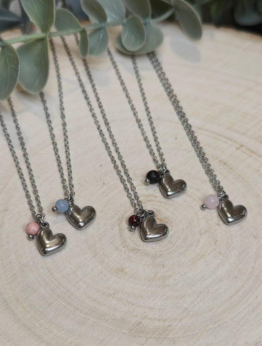 Collier Coeur bombé