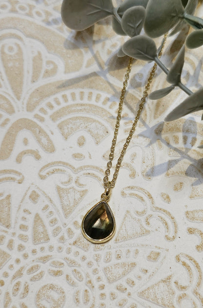 Collier Labradorite goutte gold
