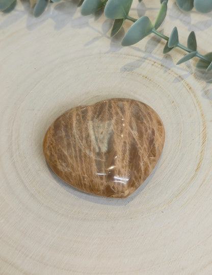 Coeur en Pierre de lune pêche