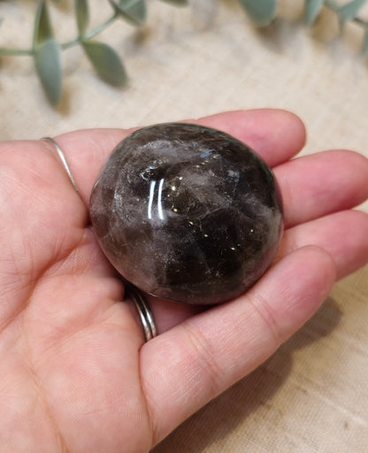 Pierre de paume en Quartz fumé