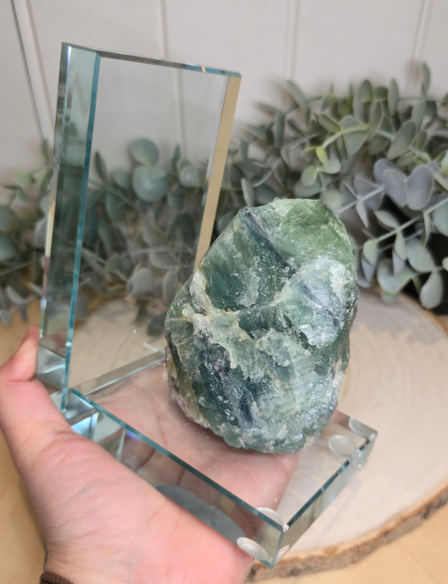 Appui livre en Fluorite brute