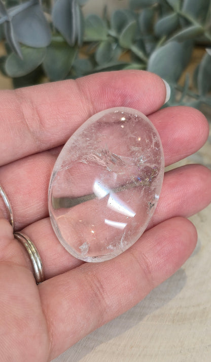 Pierre de paume en Quartz clair (extra clair)