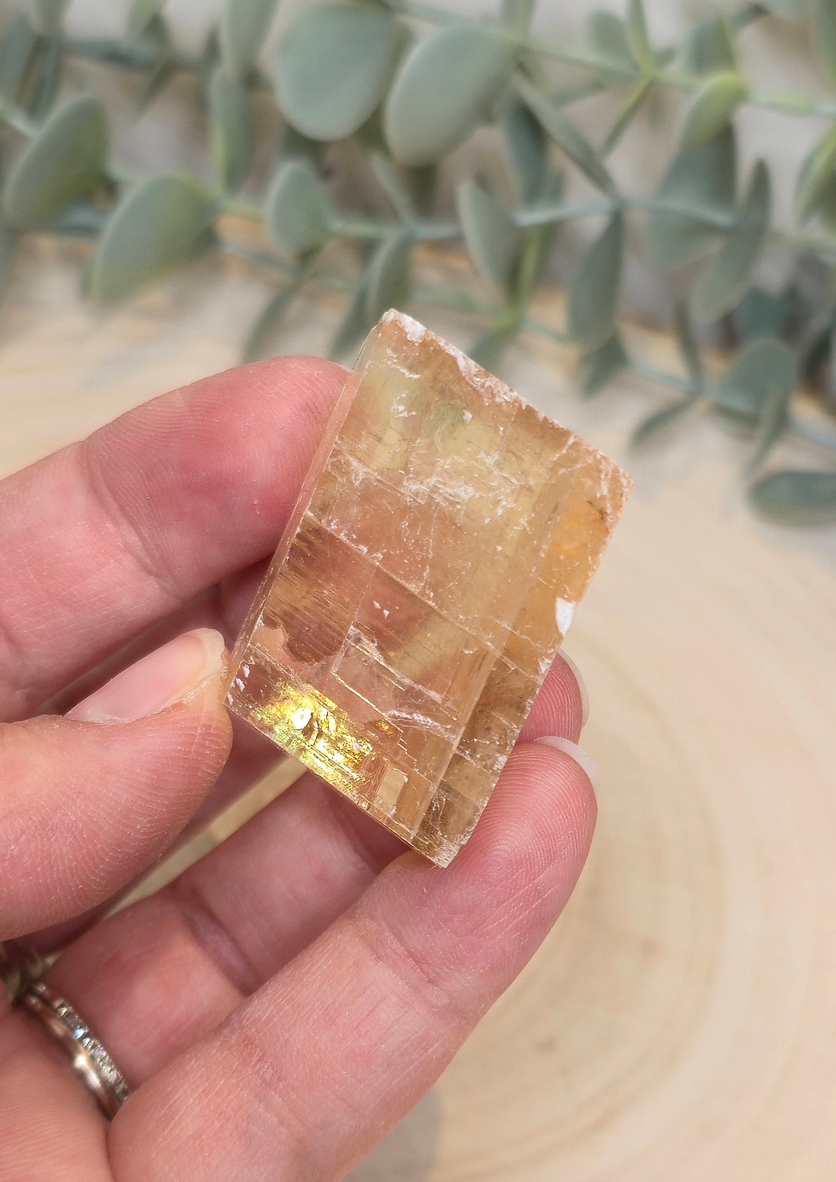 Cube de Calcite optique jaune