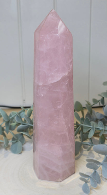 Pointe en Quartz rose de Madagascar