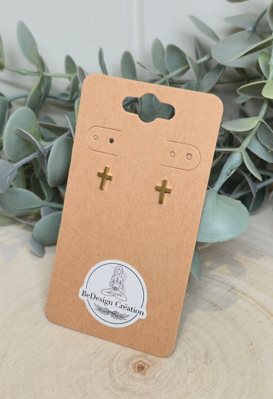 Boucles d’oreilles Croix gold
