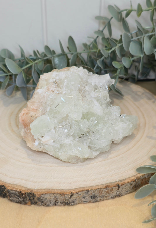 Apophylite verte, Scolécite et Stilbite d'Inde