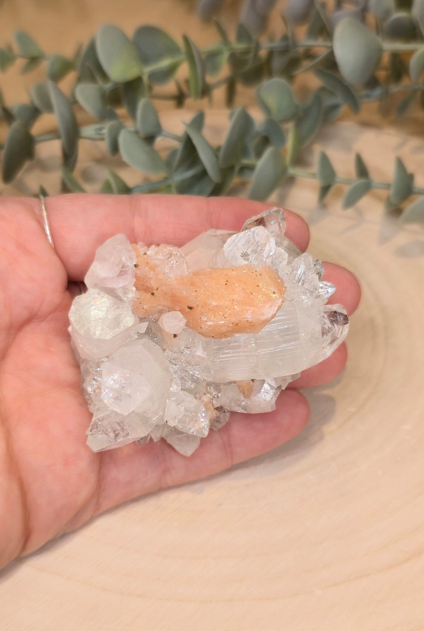 Apophyllite/Stilbite brute d'Inde