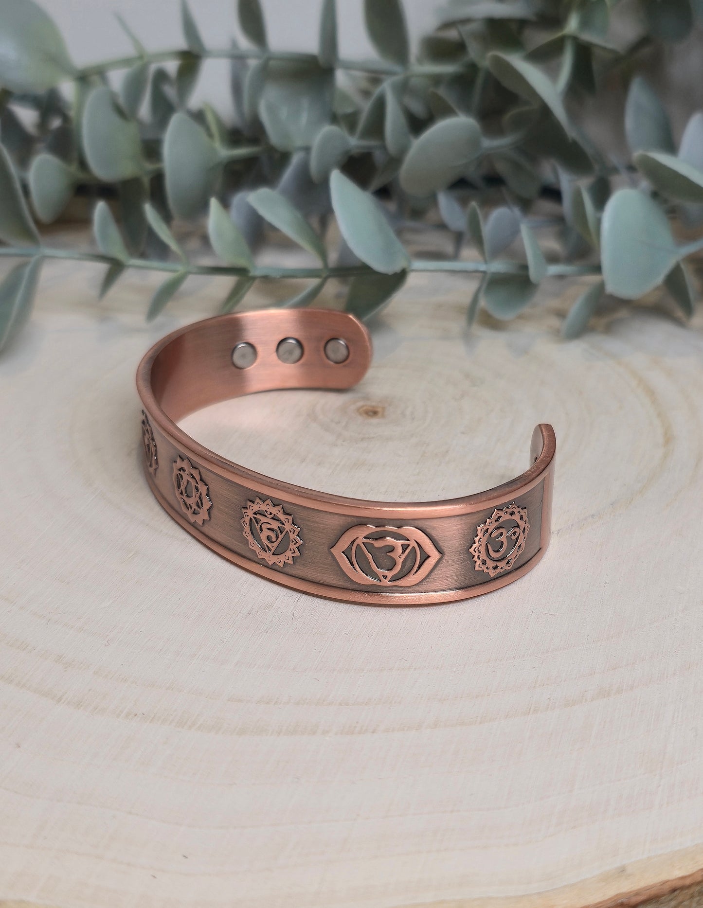 Bracelet de cuivre magnétique Chakras