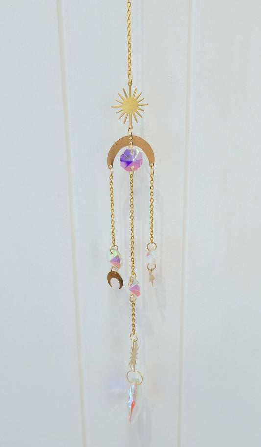 Capteur de lumière cristaux Étoile/Lune céleste