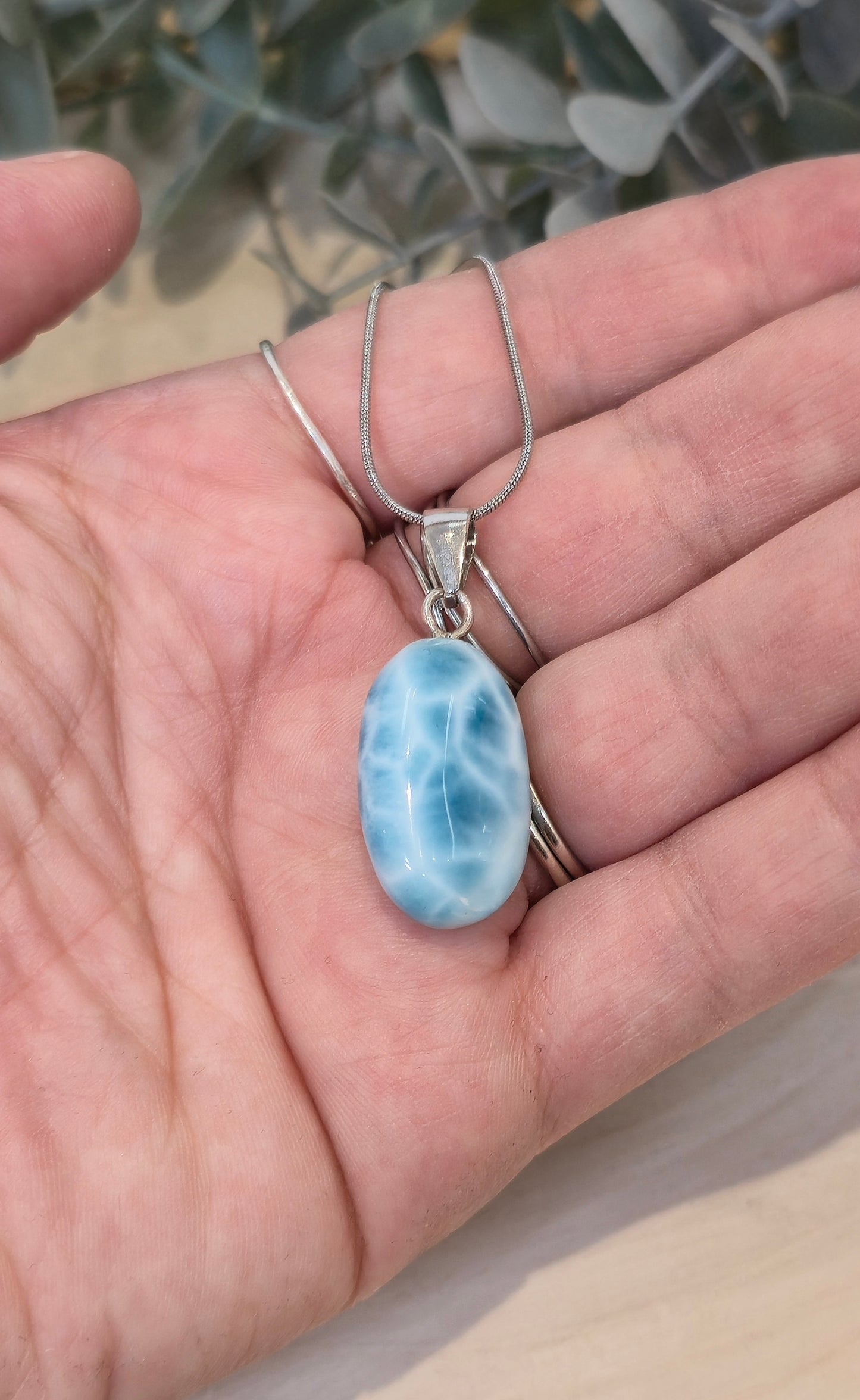 Collier Larimar en ovale