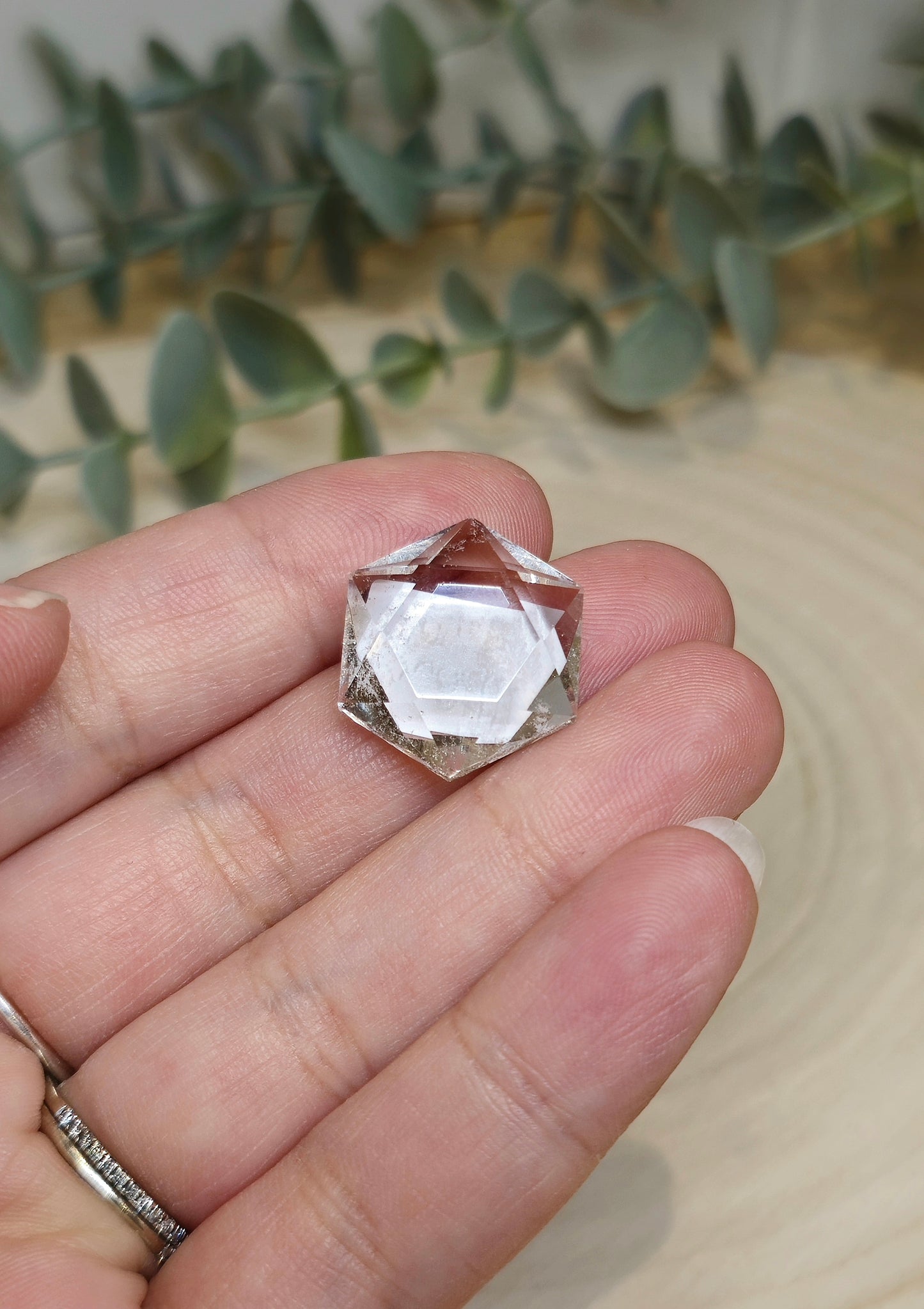 Étoile géométrique en Quartz clair