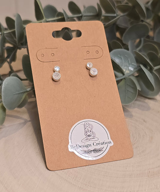 Boucles d'oreilles Pierre de lune double