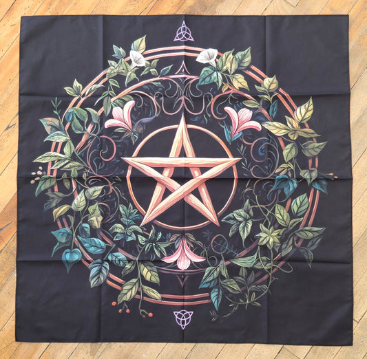Nappe d’autel Pentacle et fleur