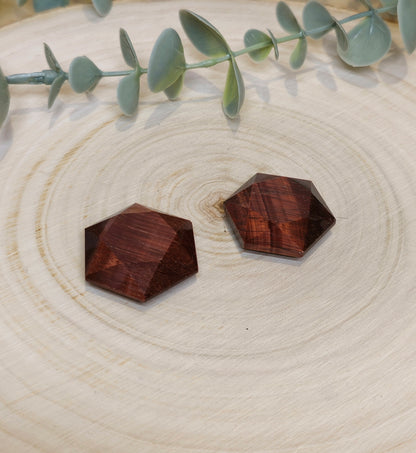 Étoile géométrique en Oeil de tigre rouge (Taureau)