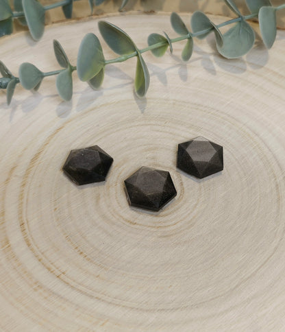 Étoile géométrique en Obsidienne argentée