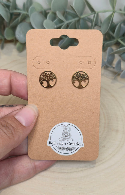 Boucles d’oreilles Arbre de vie gold