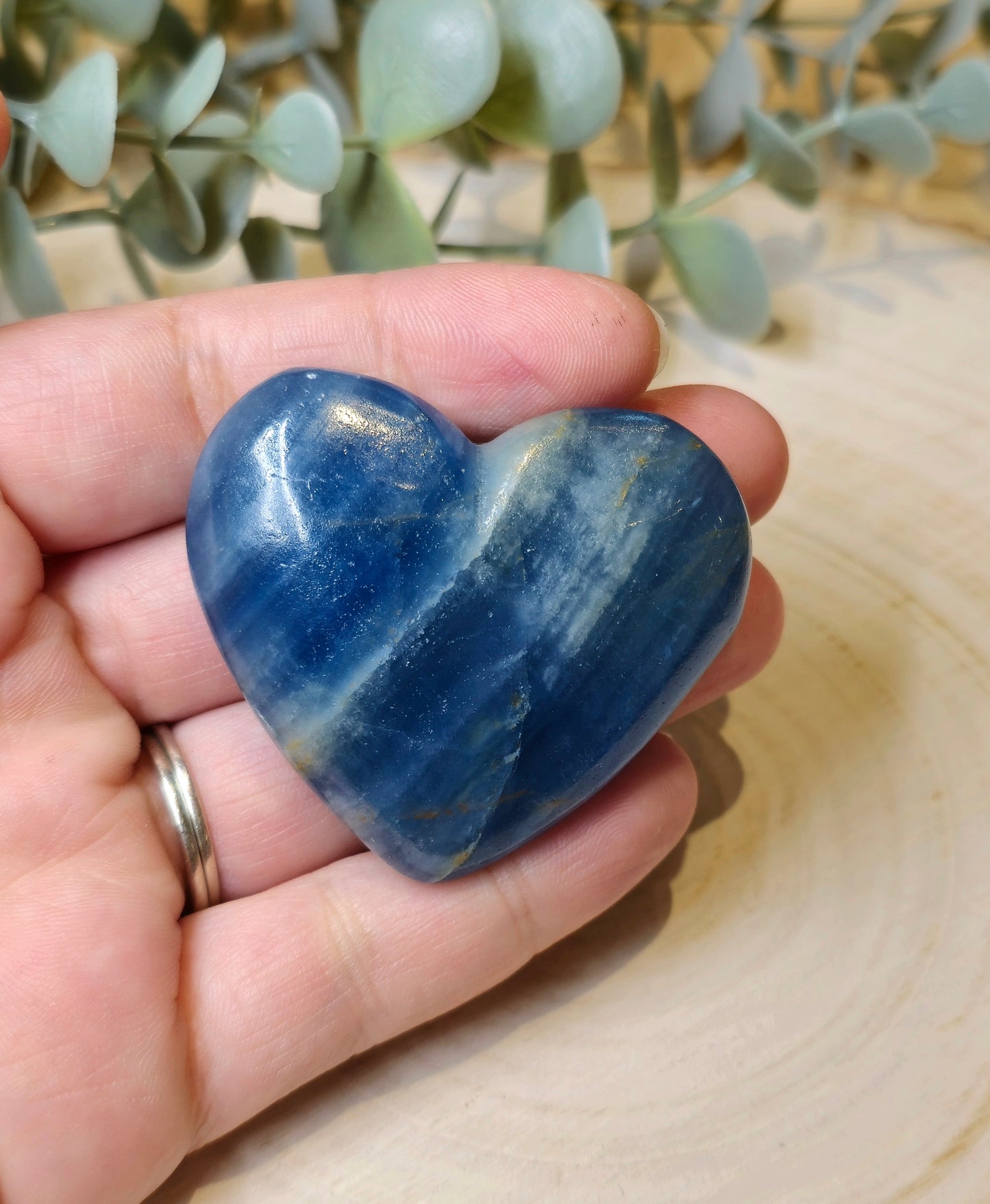 Coeur en Onyx bleu