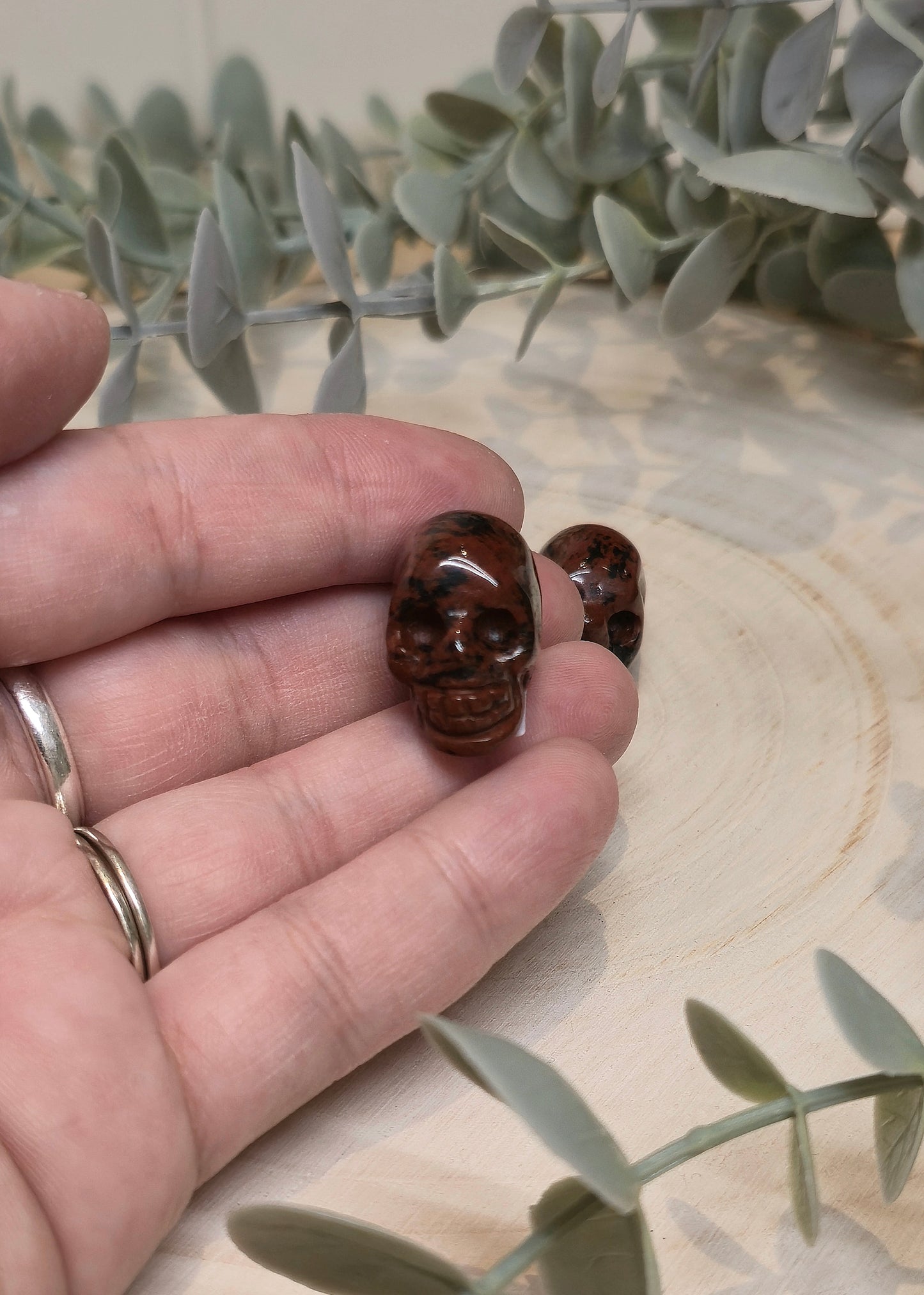 Mini Crâne en Obsidienne Acajou