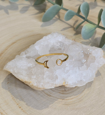 Bague Lune/Soleil gold ajustable