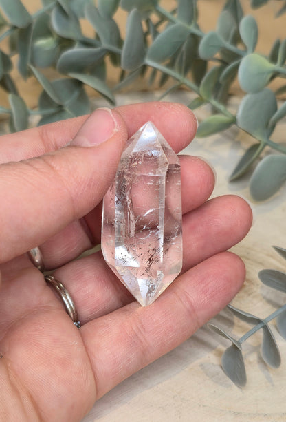 Pointe double en Quartz clair de Madagascar