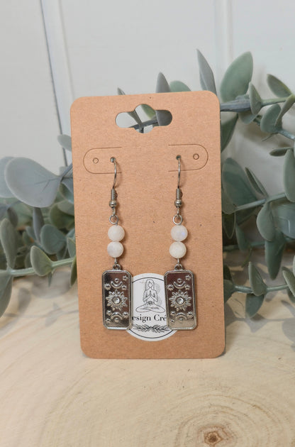 Boucles d’oreilles Lune Soleil Pierre de lune