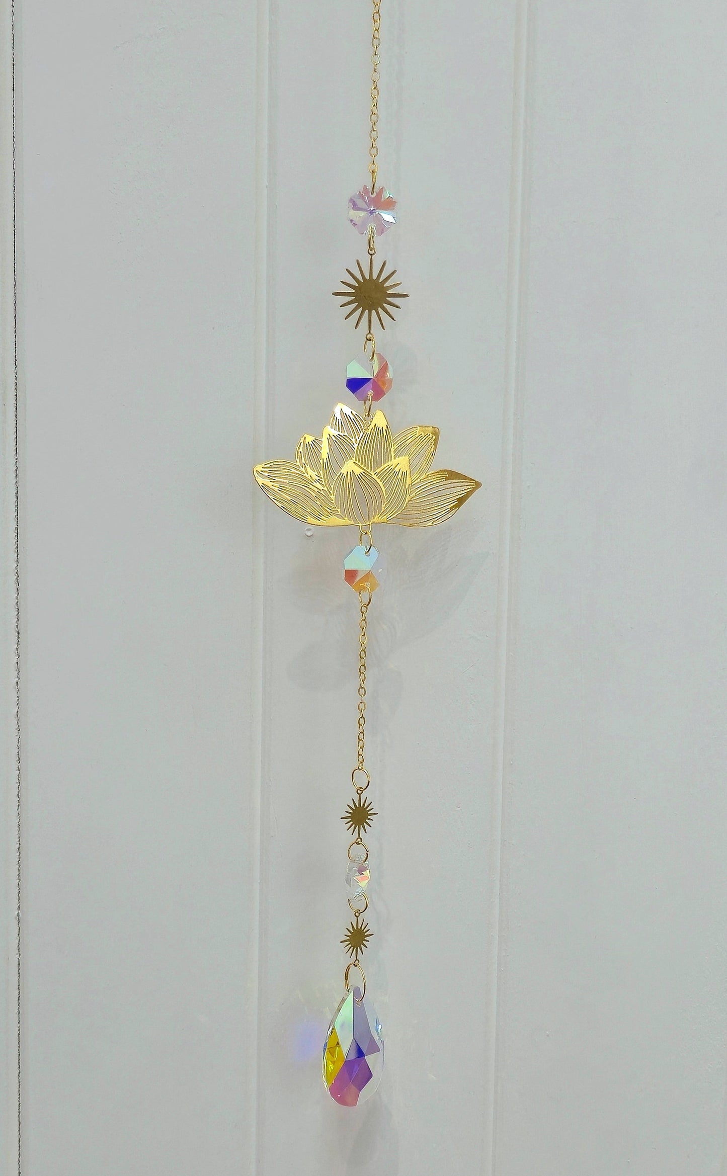 Capteur de lumière cristaux Lotus/Étoiles