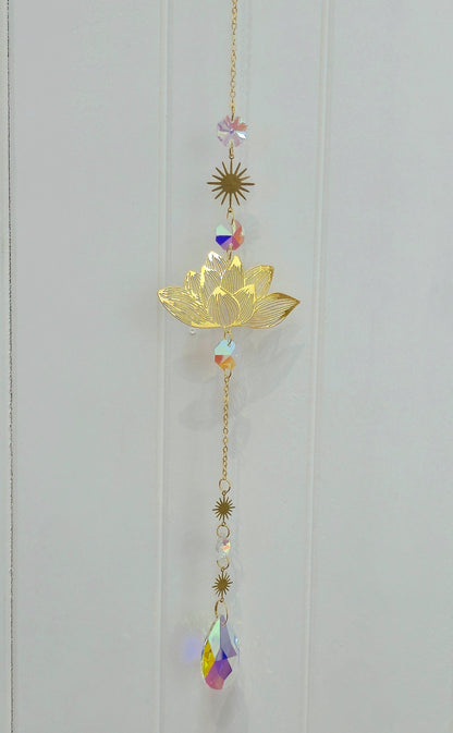 Capteur de lumière cristaux Lotus/Étoiles