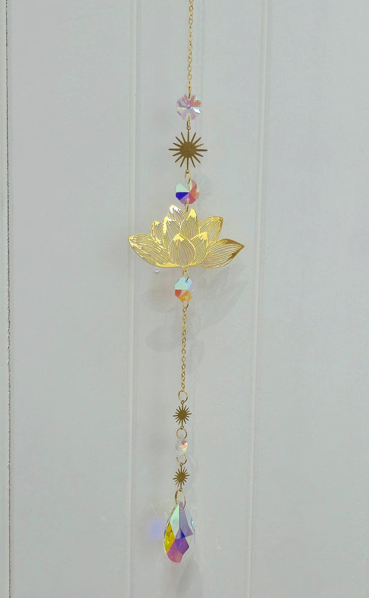 Capteur de lumière cristaux Lotus/Étoiles