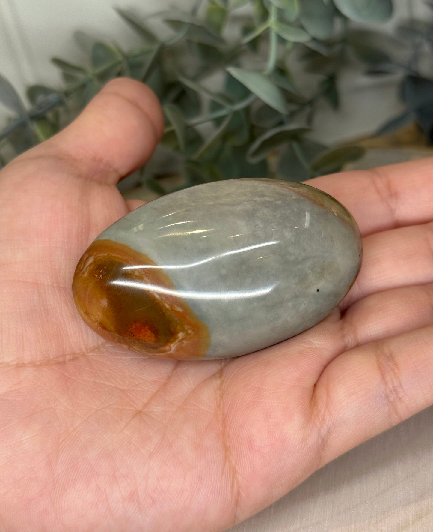 Pierre de paume en Jaspe Polychrome