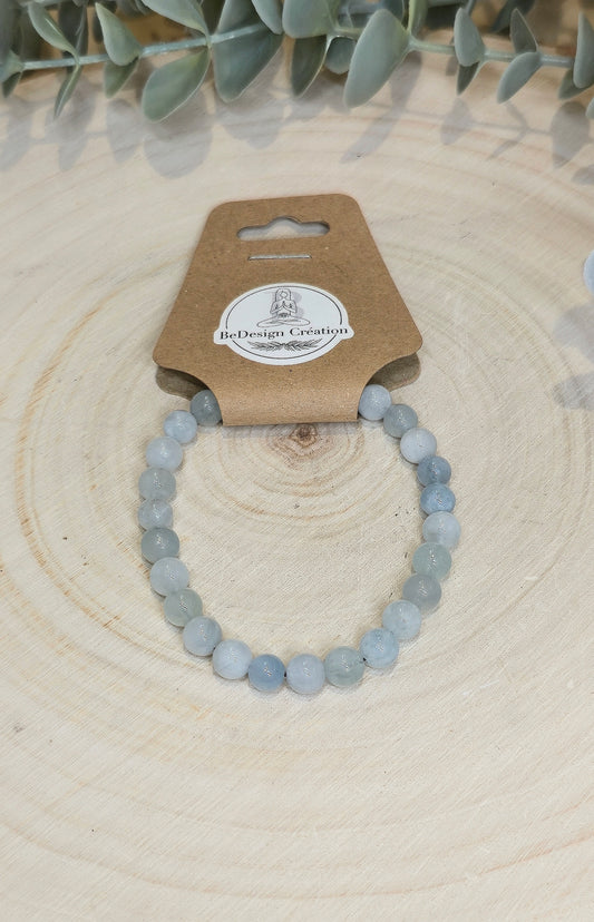 Bracelet Aigue-marine (Aquamarine) 6mm